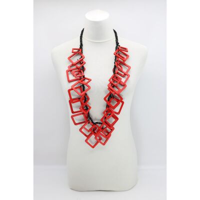 Geometric Necklace - Medium - Red