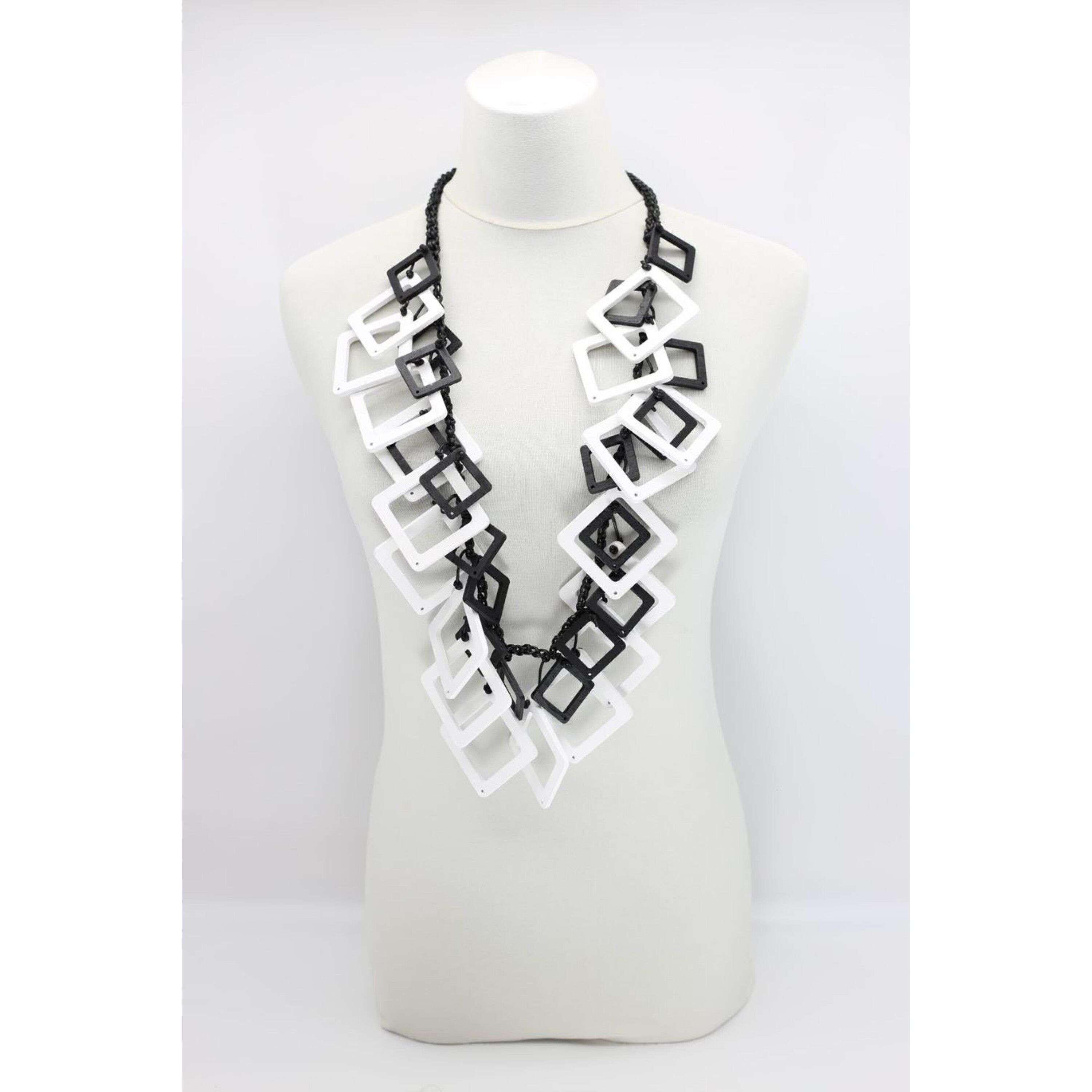 Collar Geométrico - Mediano - Blanco / Negro