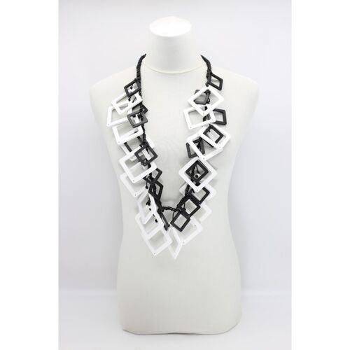 Geometric Necklace - Medium - White/Black