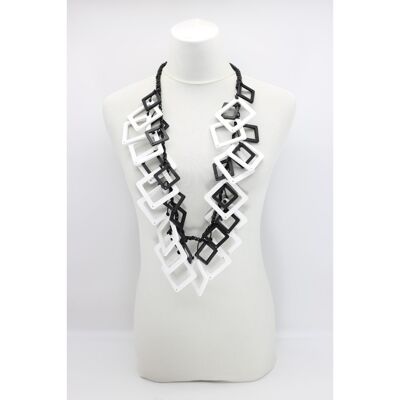 Geometric Necklace - Medium - White/Black