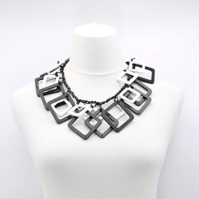 Geometric Necklace - Duo - Short - Black/White