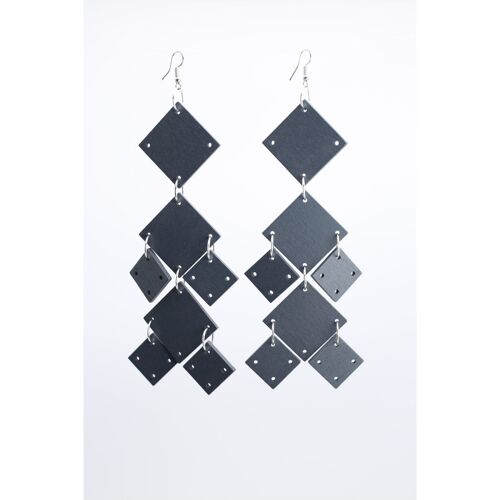 Squares Chandelier Earrings - Grey