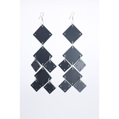 Pendientes Candelabro Cuadrados - Gris