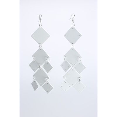 Pendientes Candelabro Cuadrados - Blanco