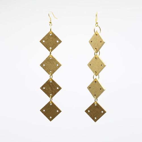 Squares Chain Earrings - Gold