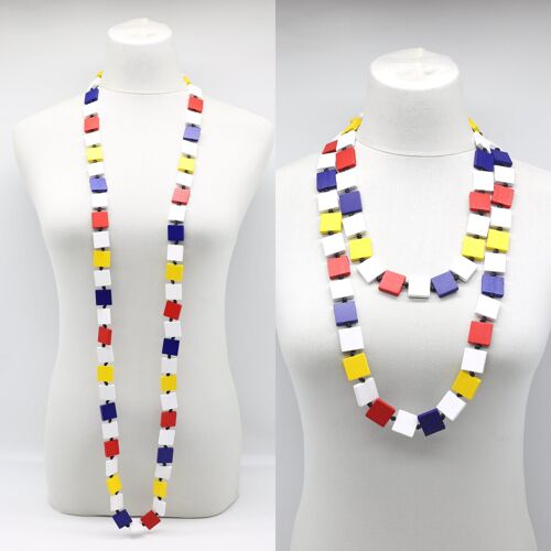 Mondrian Collection Square Mixed Colours Necklace