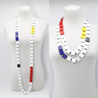 Mondrian Collection Quadratische Halskette mit Farbblöcken