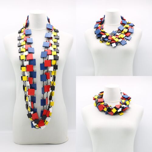 Mondrian Collection Necklace - 5 strands of Square Necklaces