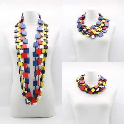 Mondrian Collection Halskette - 5 Stränge quadratische Halsketten