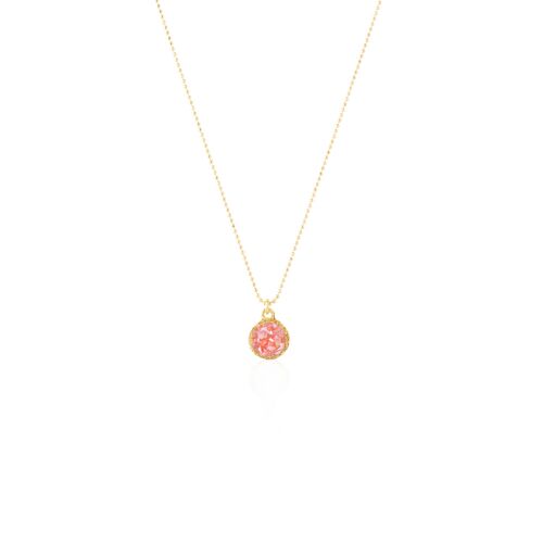 Gargantilla oro con colgante redondo Soft con nácar rosa