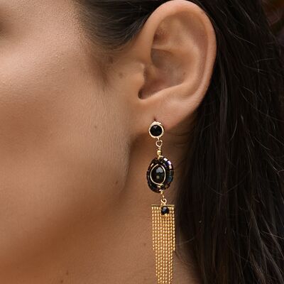Boucles d'oreilles Quetzal - noir