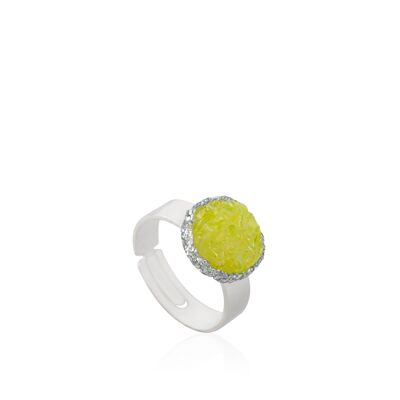 Olivin Silber Ring mit grünem Olivin Stein