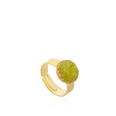 Olivine gold ring with green Olivine stone