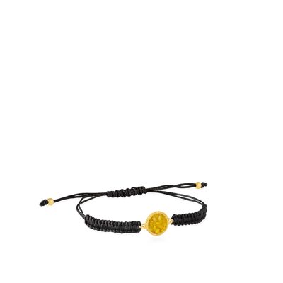 Pulsera de cordón y oro Sun con nácar amarillo