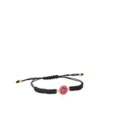 Liliumschnur und Goldarmband mit pinkfarbenem Perlmutt
