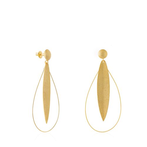 Pendientes oro largos Equilibrio