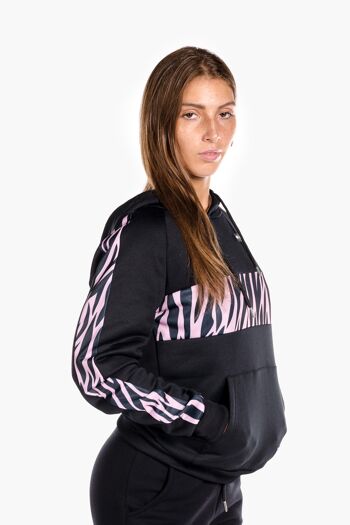 SWEAT À CAPUCHE ZÈBRE ROSE 6