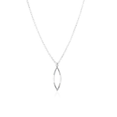 Silver water necklace with oval pendant