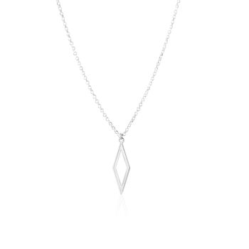 Collier en argent terre avec pendentif en forme de losange 1