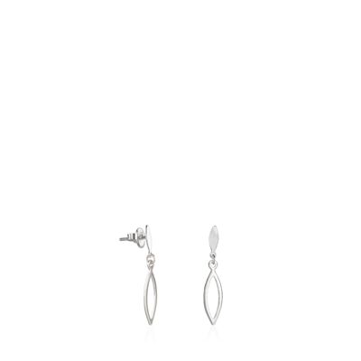 Water oval silver earrings