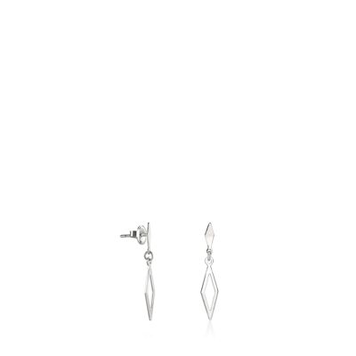 Earth silver earrings with rhombus shape