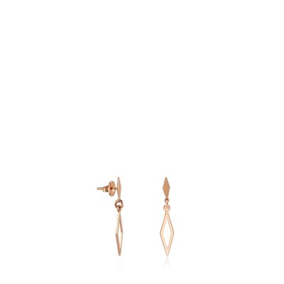 Earth rose gold earrings with rhombus shape