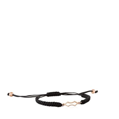 Fire lance-shaped rose gold cord bracelet