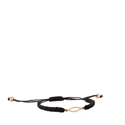 Macrame and rose gold bracelet Agua with oval shape