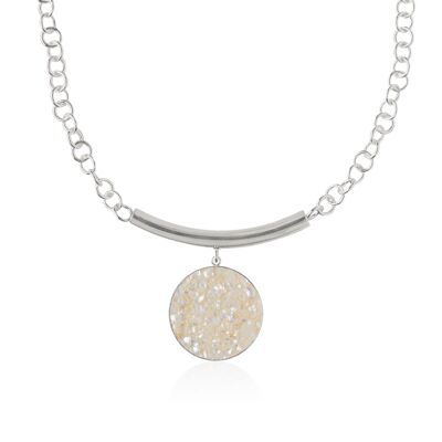 Silberne Halskette mit weißem Aphrodite-Perlmuttanhänger