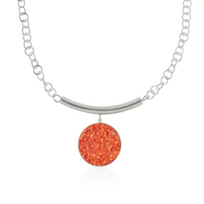 Silver necklace with Isis coral nacre pendant