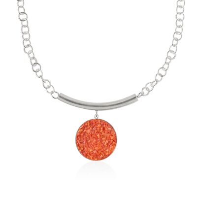 Collier en argent avec pendentif en nacre de corail Isis