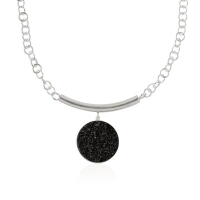 Collier avec pendentif Nix en argent et nacre noire