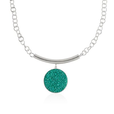 Silver Anais pendant necklace with turquoise