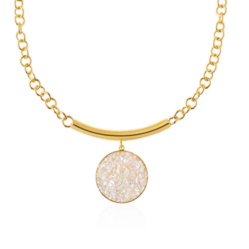 Collar oro Afrodita con colgante de nácar blanco