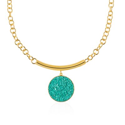 Gold necklace with turquoise pendant Anais