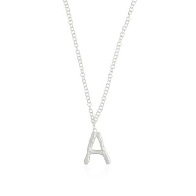 Letter A silver necklace