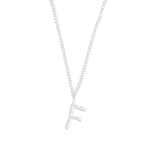 Collar con colgante con inicial F plata