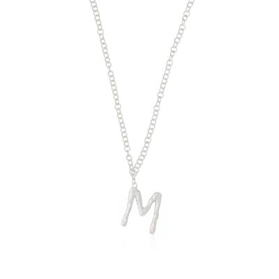Letter M silver necklace