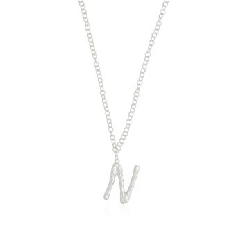 Collier lettre N en argent 1