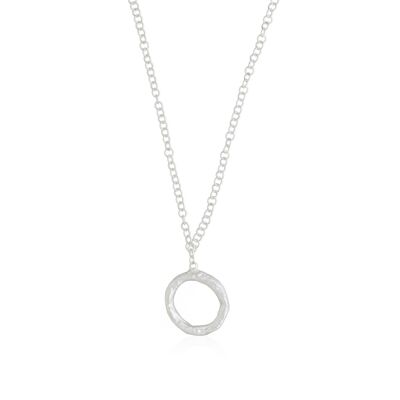Letter O silver necklace