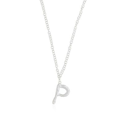 Silver letter P necklace