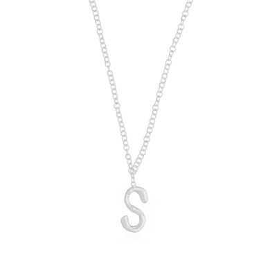 Silver letter S necklace