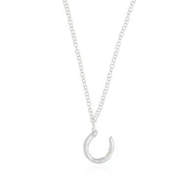 Silver necklace with initial letter U pendant