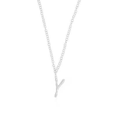 Initial letter Y silver necklace
