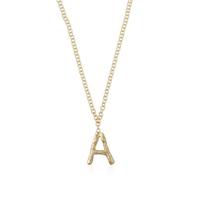 Letter A gold necklace