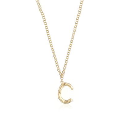 Necklace with pendant letter C gold