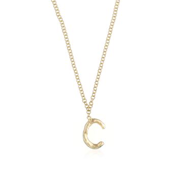 Collier avec pendentif lettre C or 1