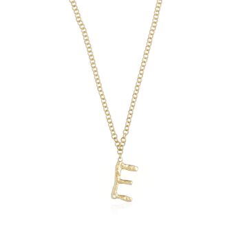 Collier en or lettre E 1