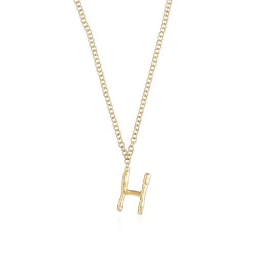 Collar oro inicial letra H