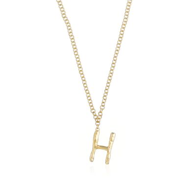 Collier en or avec lettre initiale H